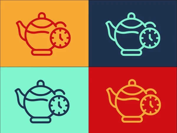 Стеклянный Чай Горшок Логотип Шаблон Простая Плоская Икона Стекла Напитки — стоковый вектор