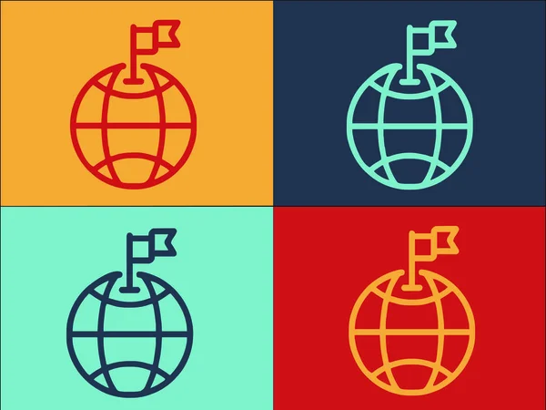 Global Adaptation Logo Template Simple Flat Icon Global Concept Adaptation — 图库矢量图片