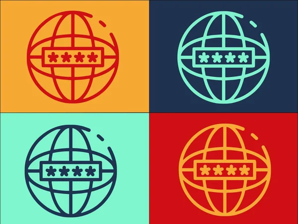 Global Internet Authentication Logo Template Simple Flat Icon Network Global — 图库矢量图片