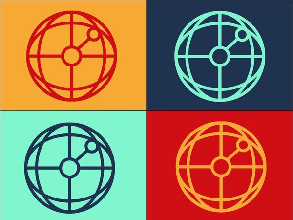 Global Network Logo Template, Simple Flat Icon of internet, connection, technology