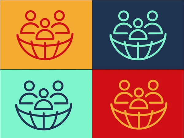 Global People Tourism Logo Template Egyszerű Lapos Ikon Globális Utazás — Stock Vector