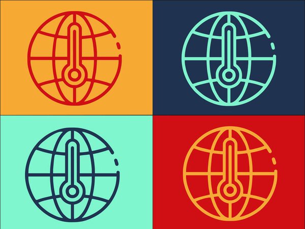Global Temperature Up Logo Template, Simple Flat Icon of temperature, global, nature