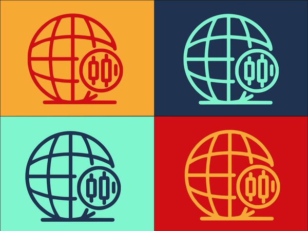 Global Trader Logo Template, Simple Flat Icon of business, finance, stock