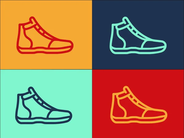 Greco Roman Wrestling Shoe Logo Template Simple Flat Icono Zapatos — Archivo Imágenes Vectoriales