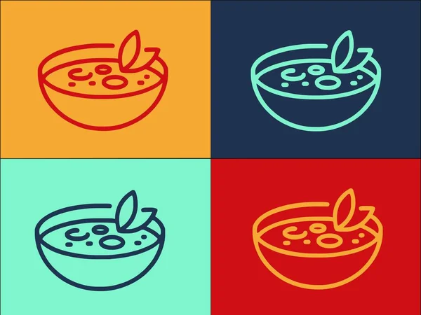 Шаблон Логотипа Греческого Супа Простая Плоская Икона Супа Греческий Еда — стоковый вектор