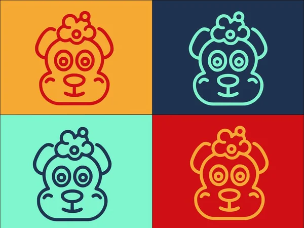 Tımarcı Köpek Kafa Yıkama Şablonu, Tımarlamanın Basit Düz Simgesi, evcil hayvan, köpek