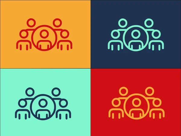 Group Target Audience Logo Template Egyszerű Lapos Ikon Közönség Csoport — Stock Vector