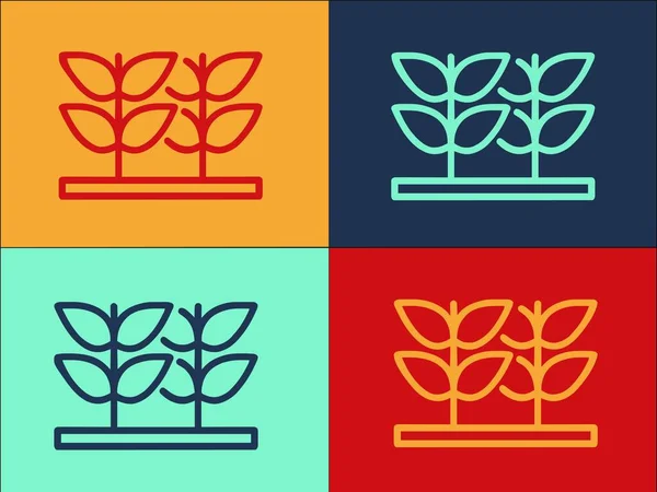 植物のロゴテンプレート 植物のシンプルなフラットアイコン — ストックベクタ