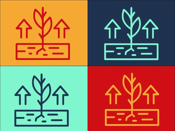 Modèle Logo Plantes Agricoles Croissance Icône Plate Simple Ferme Plante — Image vectorielle