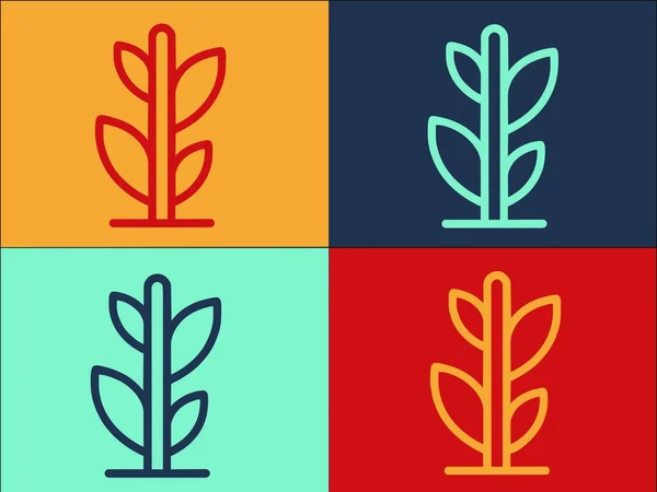 Growth Plant Logo Template Einfache Flache Ikone Des Wachstums Garten — Stockvektor