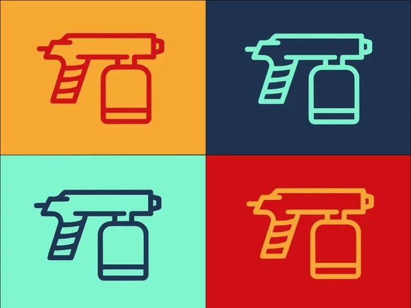 Пистолет Краски Пистолет Значок Изолирован Цветном Фоне — стоковый вектор