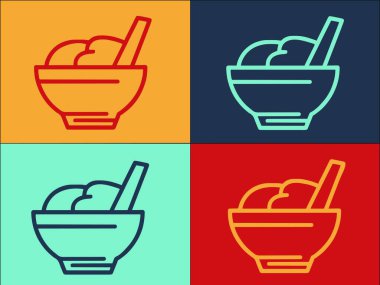 Saç boyası kremi kasesi logo şablonu, kase, kuaför, krema