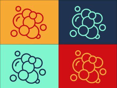 Saç şampuanı köpük logo şablonu, sade şampuan, köpük, kadın ikonu