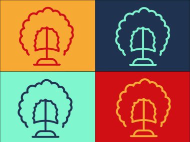 Saç stili Logo Şablonu, Basit Düz Moda Simgesi, Kadın, Makyaj