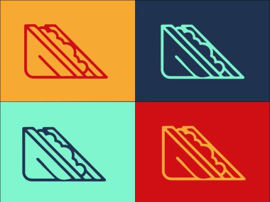 Jambonlu Sandviç Logo Şablonu, Basit Düz Sandviç Simgesi, Öğle yemeği, Jambon