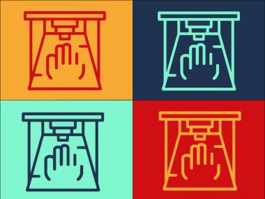 El Biyobasım Logosu Şablonu, Basit Düz El Simgesi, Teknoloji, Tıp