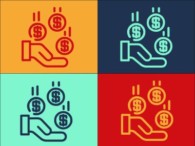 Hand Dollars Logo Şablonu, Para, Finans, Para Basit Düz Simgesi