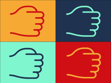El Hareketi Arkadaş Logosu Şablonu, Basit Düz El Simgesi, Jest, İşaret