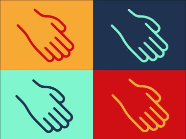 El jesti Palm Logo Şablonu, İşaretin Basit Düz Simgesi, avuç içi, insan
