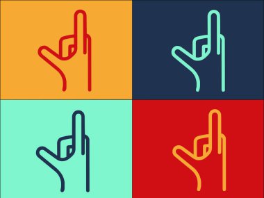 El Hareketleri Göster Logo Şablonu, Elin basit Düz Simgesi, işaret, hareket