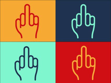 El Hareketleri Logo Şablonu, İşaretin basit Düz Simgesi, el, parmak