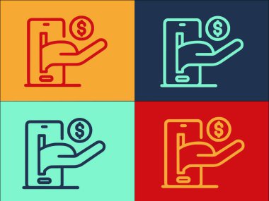 Hand Give Credit Money Logo Şablonu, Basit Flat Para Simgesi, Kredi, Ödeme