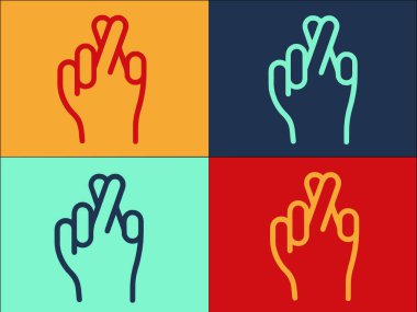 Hand Good Luck Logo Şablonu, Basit Düz Tasarım Simgesi, vektör, illüstrasyon