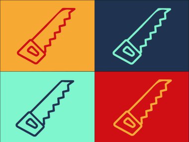 El Testere Logosu Şablonu, Marangozluğun Basit Düz Simgesi, İş, Testere