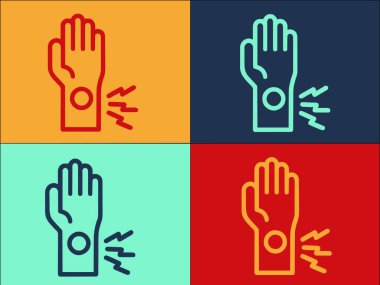 El Sporu Yara Logosu Şablonu, Yaralanmanın Basit Düz Simgesi, Acı, El