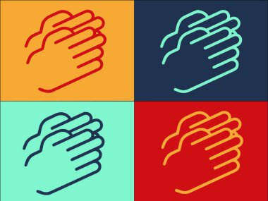 El çırpması Logo Şablonu, El çırpma, vektör, hareket basit Düz Simgesi