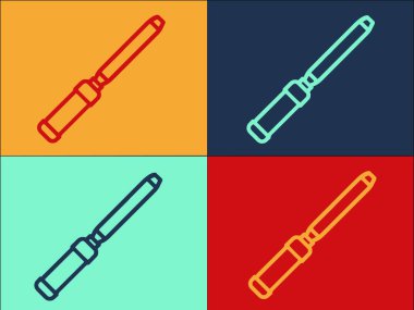 Keski Logo Şablonu, Keski, tahta ve aracın Basit Düz Simgesi