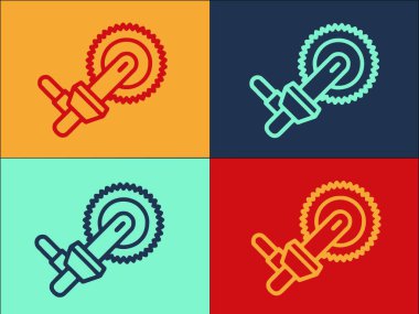 Dairesel Testere Logo Şablonu, Sapın Basit Düz Simgesi, Testere, Dairesel