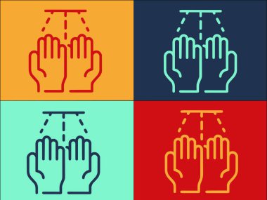 Eller Kurutucu Logo Şablonu, Basit Düz Kurutma Simgesi, Hijyen, Banyo