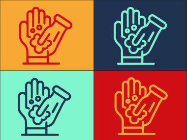 Eller Dezenfektan Logo Şablonu, Basit Düz Temizleyici Simgesi, Antibakteriyel, Hijyen