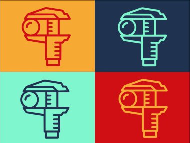 Donanım Caliper Logo Şablonu, Donanım, ekipman, endüstriyel Simge Basit Düz Simgesi