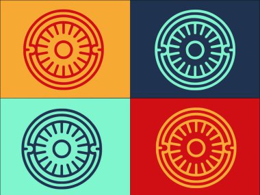 Kanalizasyon Deliği Logo Şablonu, Rögar kapağı, Kanalizasyon, Delik
