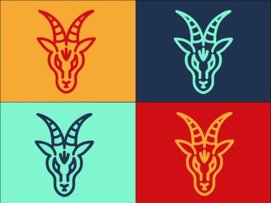 Baş Ceylan Logo Şablonu, Basit Düz Kafa Simgesi, Ceylan, Hayvan