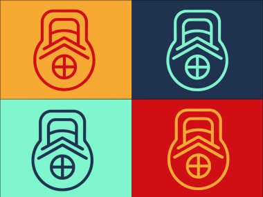 Sağlık Evi Spor Salonu Logosu Şablonu, Basit Düz Sağlık Simgesi, Spor Salonu, Egzersiz