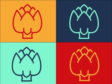 Sağlıklı Enginar Logo Şablonu, Sağlıklı, sebze ve enginarın Basit Düz Simgesi