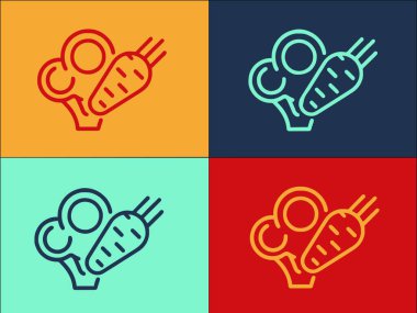 Sağlıklı Çevre Gıdası Logo Şablonu, Basit Düz Organik Simge, Yiyecek, Sağlıklı