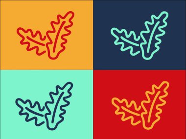 Herb Arugula Logo Şablonu, Basit Düz roka Simgesi, Biberiye, kekik