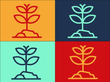 Bitki bitkisi logo şablonu, bitkinin basit düz simgesi, bitki, doğal