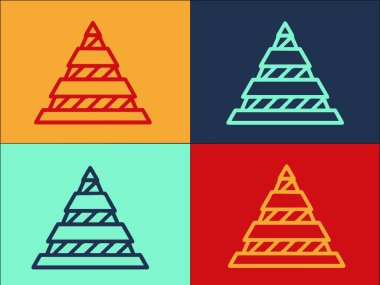 Hiyerarşi Piramit Logo Şablonu, hiyerarşinin basit Düz Simgesi, diyagram, piramit