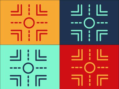 Otoyol Kavşağı Logo Şablonu, Otoyolun Basit Düz Simgesi, Ulaşım, Yol