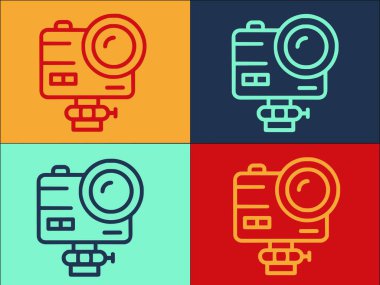 Yürüyüş Kamerası Logo Şablonu, Basit Düz Yürüyüş Simgesi, Kamera, Doğa