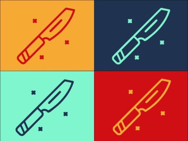 Yürüyüş Bıçağı Logo Şablonu, Basit Düz Seyahat Simgesi, Bıçak, Yürüyüş