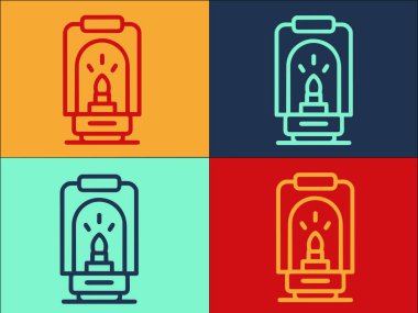 Yürüyüş Feneri Logo Şablonu, Yürüyüşün Basit Düz Simgesi, Fener, Macera