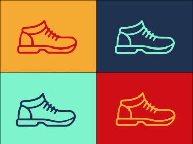 Yürüyüş Ayakkabıları Logo Şablonu, Basit Yürüyüş, macera, doğa Simgesi