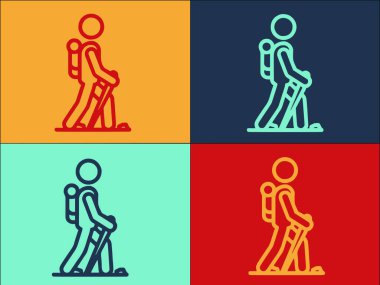 Yürüyüş Rehabilitasyon Şablonu, Rehabilitasyonun Basit Düz Simgesi, İnsanlar, Yürüyüş