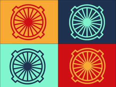 Delik Deliği Logo Şablonu, Rögar kapağı, delik, illüstrasyon Basit Düz Simgesi